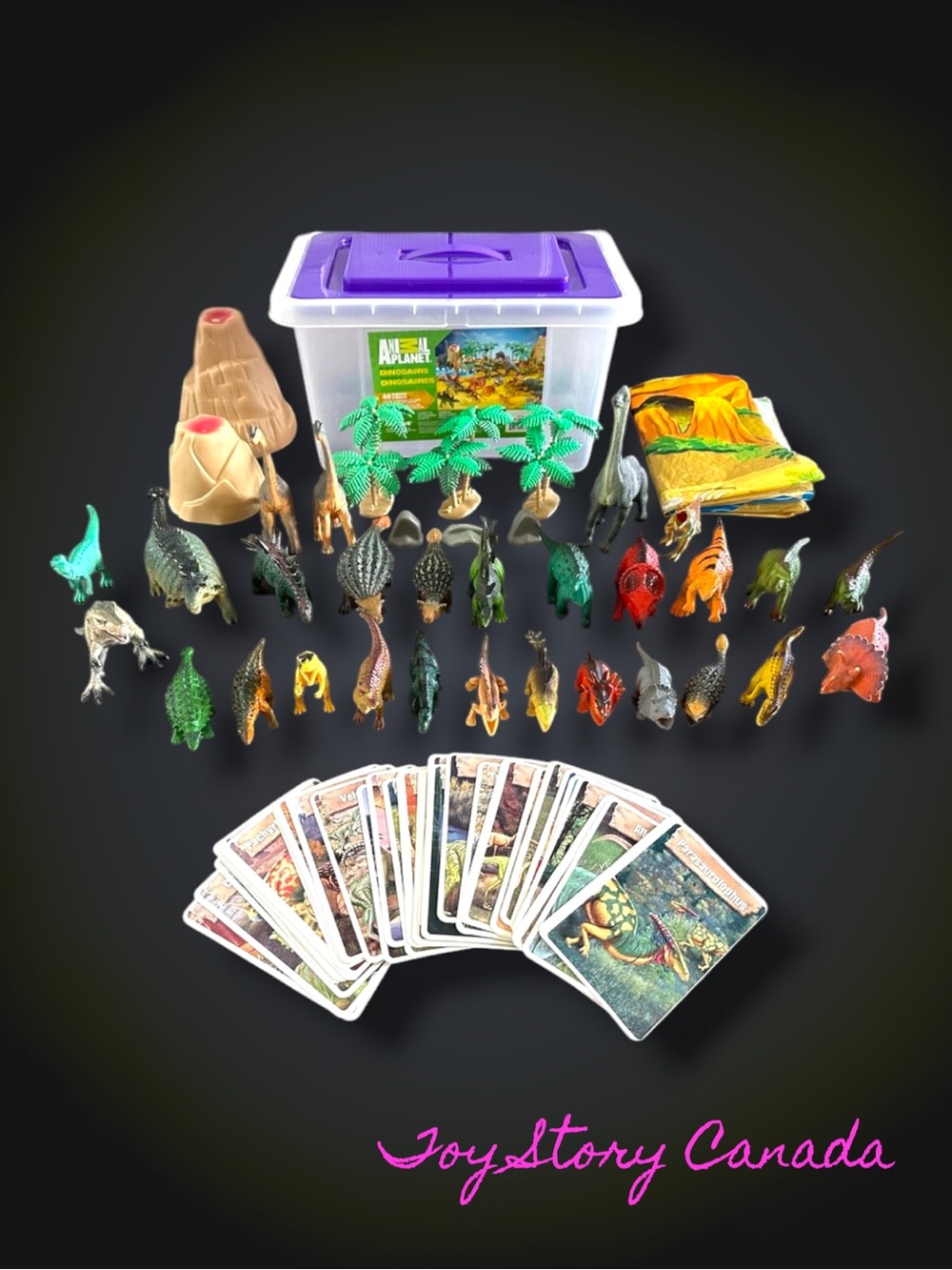 Animal Planet Dinosaur & Reptile Toy Playset with Storage - Purple Lid, LOT #1